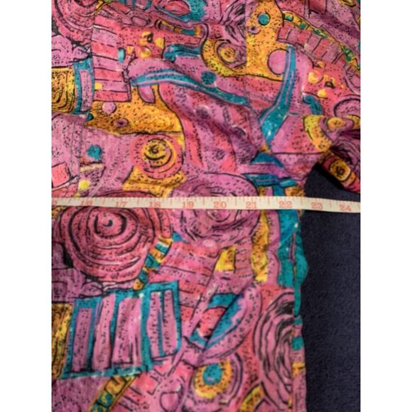 90s Vintage LAVON CHEERFUL CORP Abstract Art Colour Block Ski Jacket Bomber - Picture 6 of 7